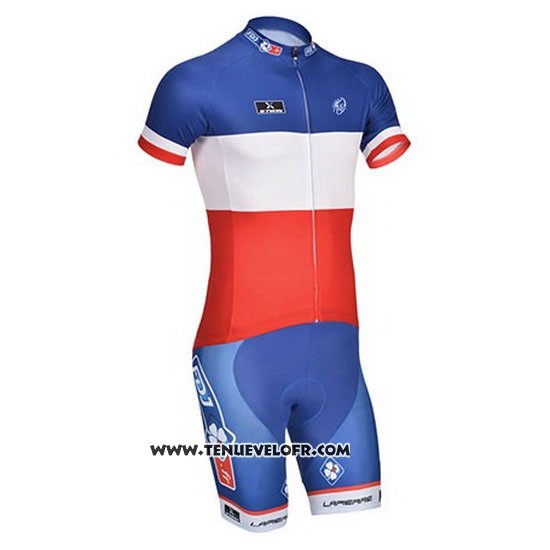 2014 Maillot Ciclismo FDJ Bleu Champion France Manches Courtes et Cuissard
